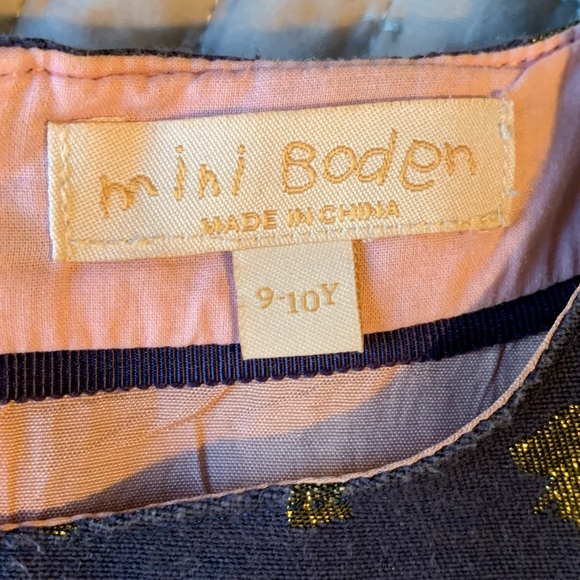 Mini Boden fancy occasion party or holiday dress, 9-10, gold sparkly dog pattern - Picture 5 of 6